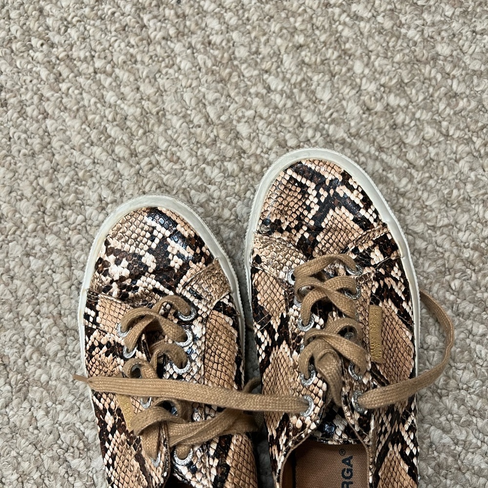 Superga Synth Python Snake Print Lace Up Sneakers… - image 3